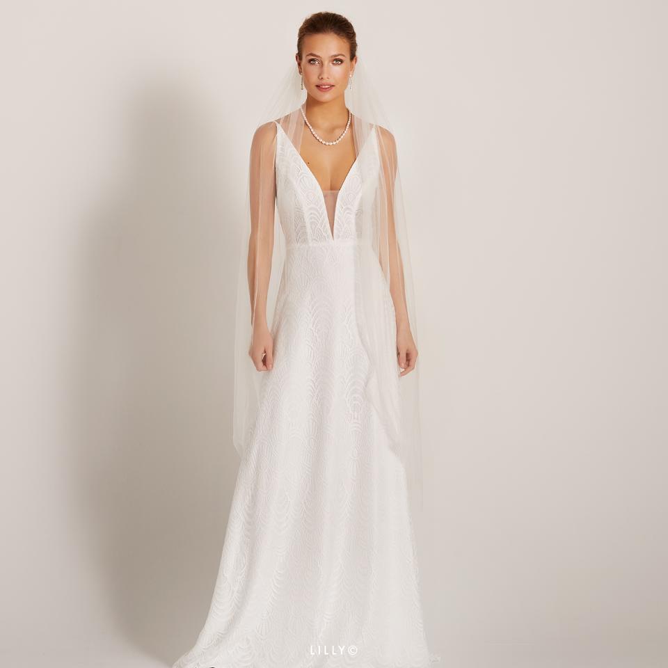 Weiches Brautkleid in schmaler A-linie