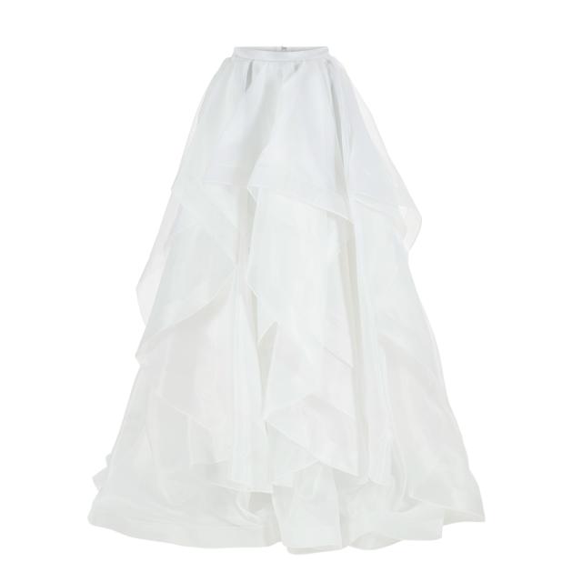 Mehrlagigen gestuften Rock mit Schleppe aus feinem Organza